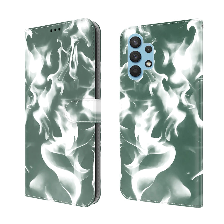 For Samsung Galaxy A32 4G Cloud Fog Pattern Horizontal Flip Leather Case with Holder & Card Slot & Wallet