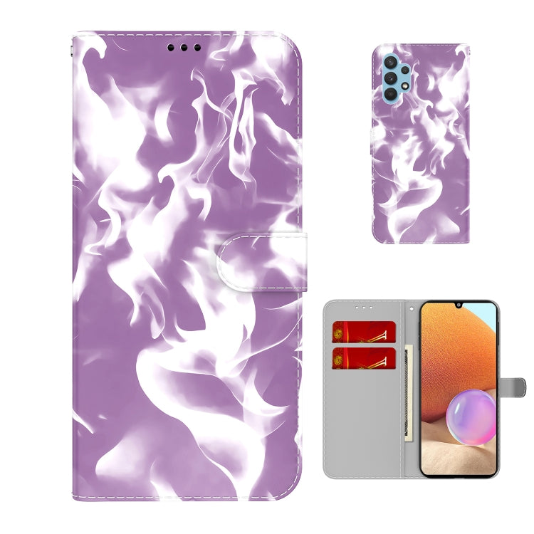 For Samsung Galaxy A32 4G Cloud Fog Pattern Horizontal Flip Leather Case with Holder & Card Slot & Wallet