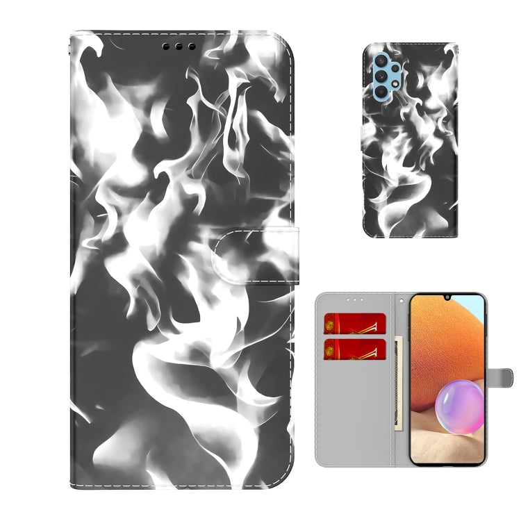 For Samsung Galaxy A32 4G Cloud Fog Pattern Horizontal Flip Leather Case with Holder & Card Slot & Wallet