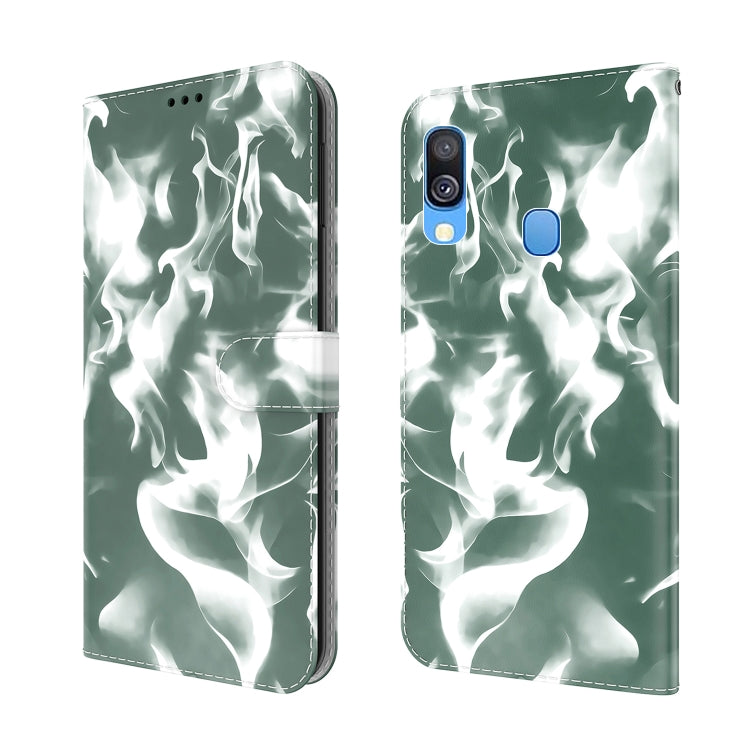 For Samsung Galaxy A40 Cloud Fog Pattern Horizontal Flip Leather Case with Holder & Card Slot & Wallet