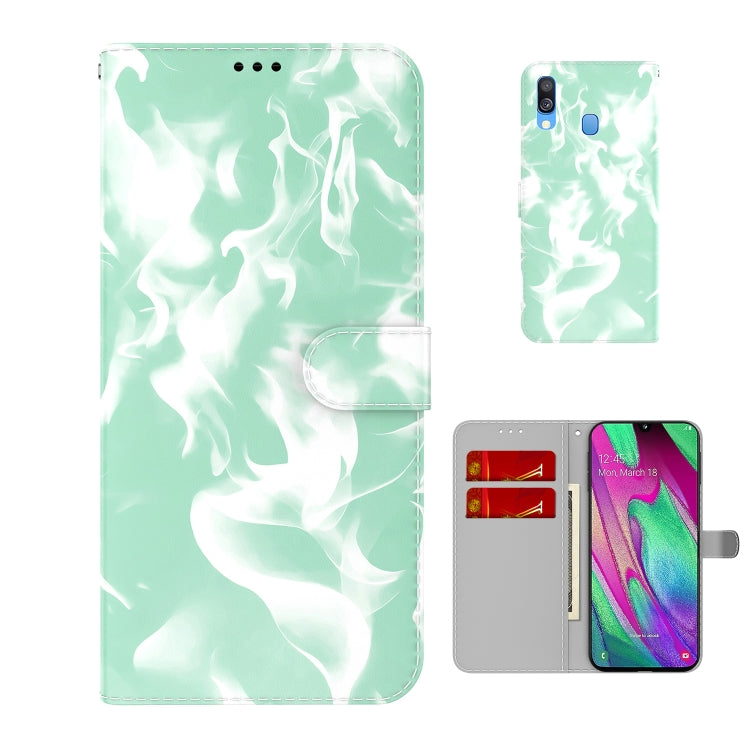 For Samsung Galaxy A40 Cloud Fog Pattern Horizontal Flip Leather Case with Holder & Card Slot & Wallet