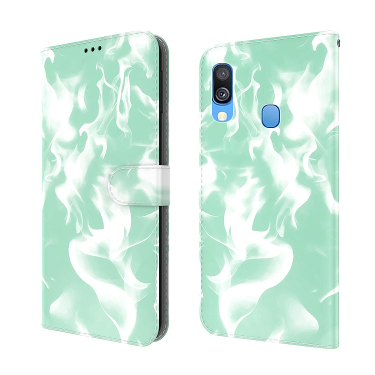For Samsung Galaxy A40 Cloud Fog Pattern Horizontal Flip Leather Case with Holder & Card Slot & Wallet
