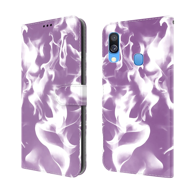 For Samsung Galaxy A40 Cloud Fog Pattern Horizontal Flip Leather Case with Holder & Card Slot & Wallet