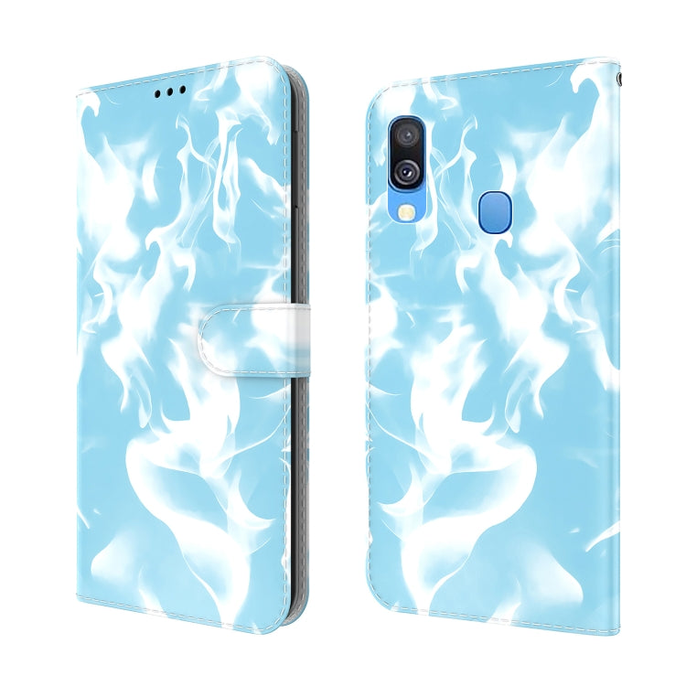 For Samsung Galaxy A40 Cloud Fog Pattern Horizontal Flip Leather Case with Holder & Card Slot & Wallet