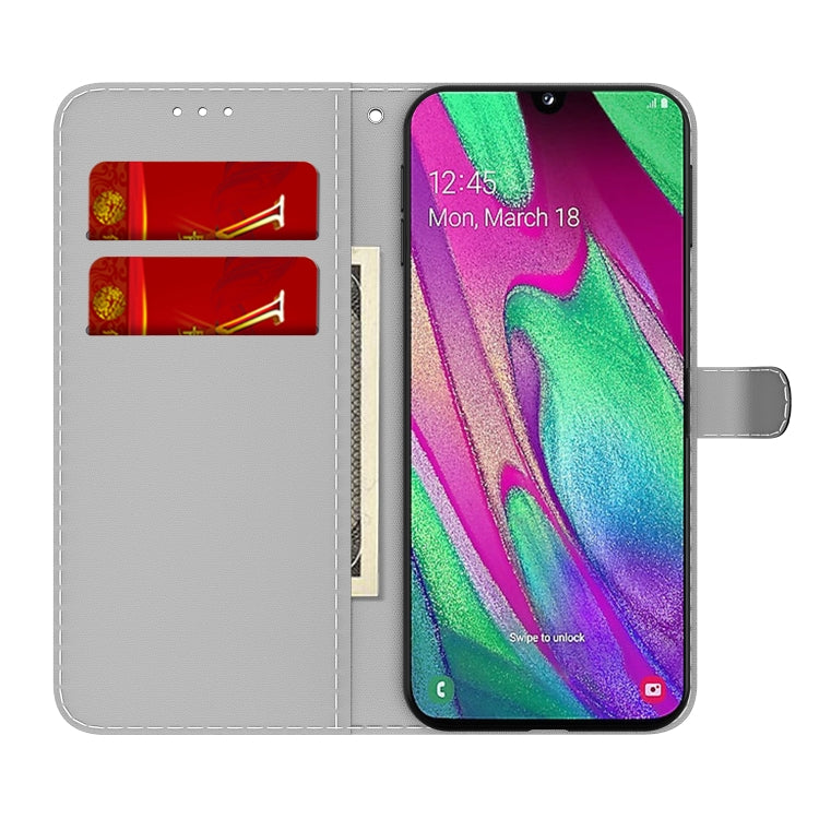 For Samsung Galaxy A40 Cloud Fog Pattern Horizontal Flip Leather Case with Holder & Card Slot & Wallet