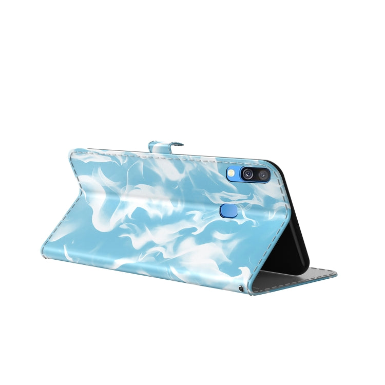 For Samsung Galaxy A40 Cloud Fog Pattern Horizontal Flip Leather Case with Holder & Card Slot & Wallet