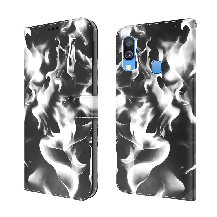 For Samsung Galaxy A40 Cloud Fog Pattern Horizontal Flip Leather Case with Holder & Card Slot & Wallet
