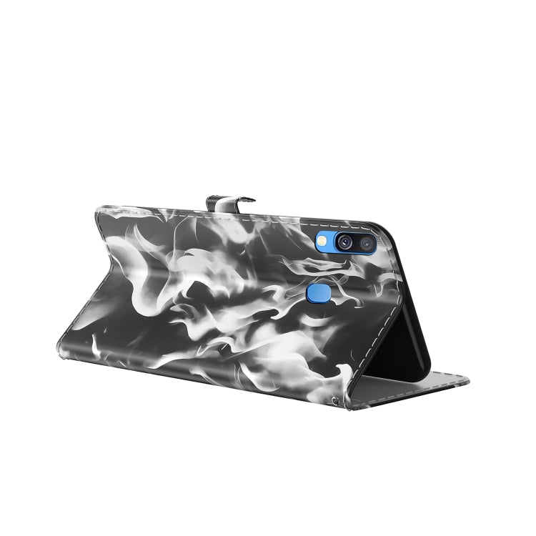 For Samsung Galaxy A40 Cloud Fog Pattern Horizontal Flip Leather Case with Holder & Card Slot & Wallet