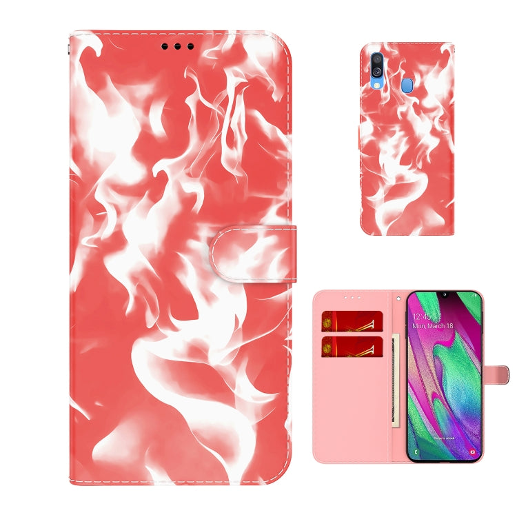 For Samsung Galaxy A40 Cloud Fog Pattern Horizontal Flip Leather Case with Holder & Card Slot & Wallet