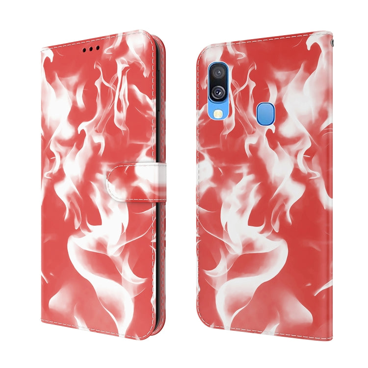 For Samsung Galaxy A40 Cloud Fog Pattern Horizontal Flip Leather Case with Holder & Card Slot & Wallet
