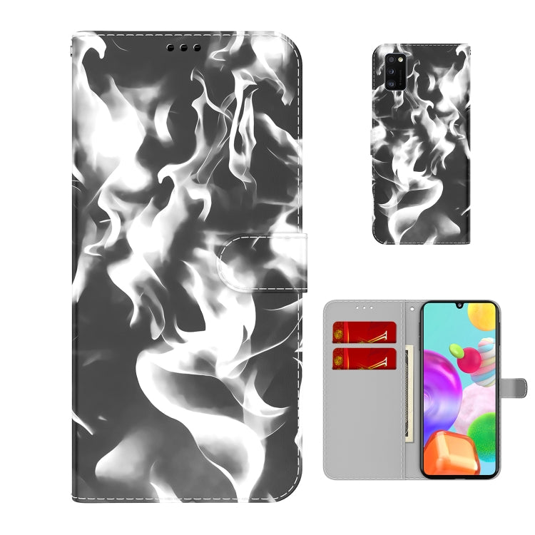For Samsung Galaxy A41 Cloud Fog Pattern Horizontal Flip Leather Case with Holder & Card Slot & Wallet