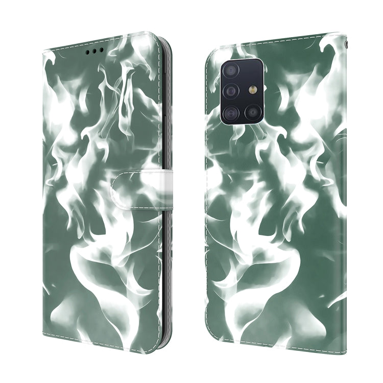 For Samsung Galaxy A51 4G Cloud Fog Pattern Horizontal Flip Leather Case with Holder & Card Slot & Wallet