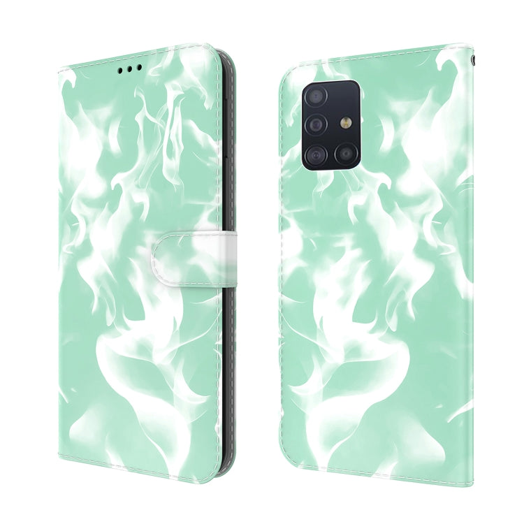 For Samsung Galaxy A51 4G Cloud Fog Pattern Horizontal Flip Leather Case with Holder & Card Slot & Wallet