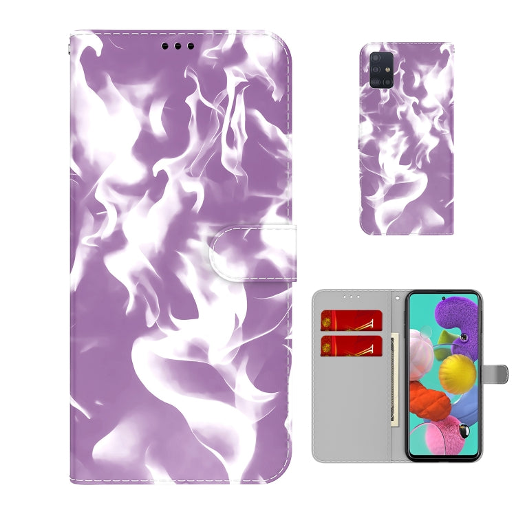 For Samsung Galaxy A51 4G Cloud Fog Pattern Horizontal Flip Leather Case with Holder & Card Slot & Wallet