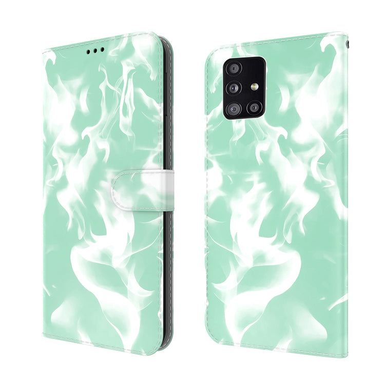 For Samsung Galaxy A51 5G Cloud Fog Pattern Horizontal Flip Leather Case with Holder & Card Slot & Wallet