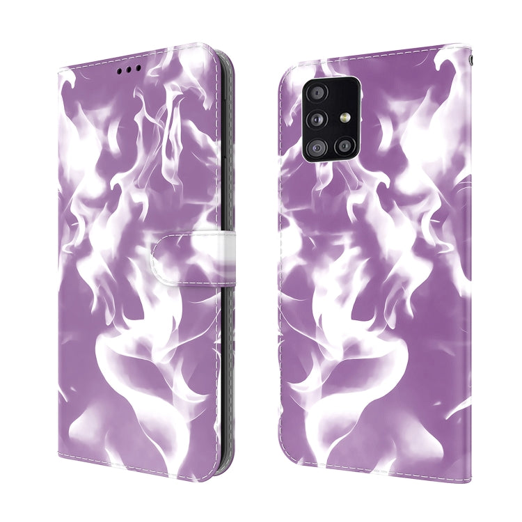 For Samsung Galaxy A51 5G Cloud Fog Pattern Horizontal Flip Leather Case with Holder & Card Slot & Wallet