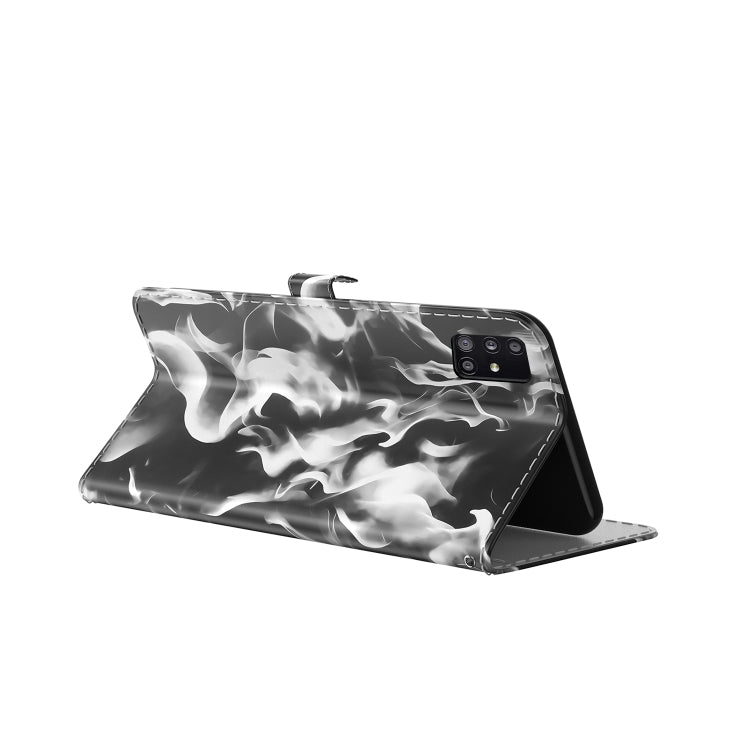 For Samsung Galaxy A51 5G Cloud Fog Pattern Horizontal Flip Leather Case with Holder & Card Slot & Wallet