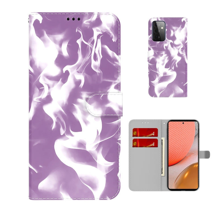 For Samsung Galaxy A52 5G / 4G Cloud Fog Pattern Horizontal Flip Leather Case with Holder & Card Slot & Wallet