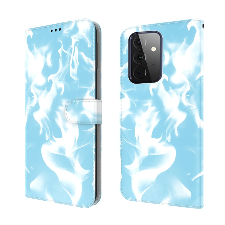 For Samsung Galaxy A72 5G / 4G Cloud Fog Pattern Horizontal Flip Leather Case with Holder & Card Slot & Wallet