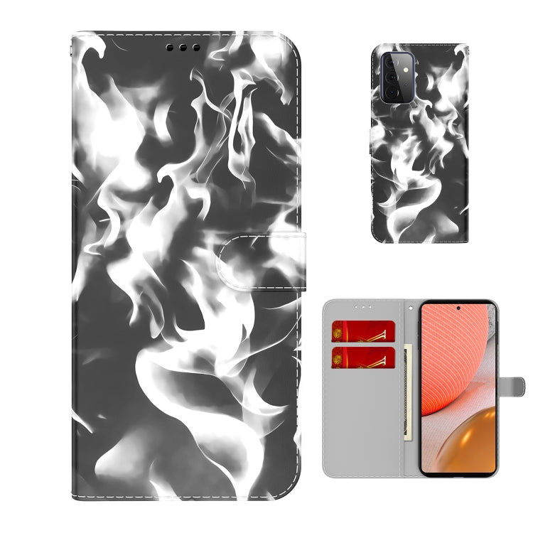 For Samsung Galaxy A72 5G / 4G Cloud Fog Pattern Horizontal Flip Leather Case with Holder & Card Slot & Wallet