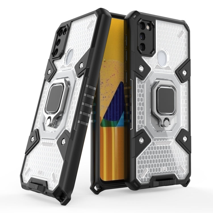 For Samsung Galaxy M30s Space PC+TPU Shockproof Case with Ring Holder
