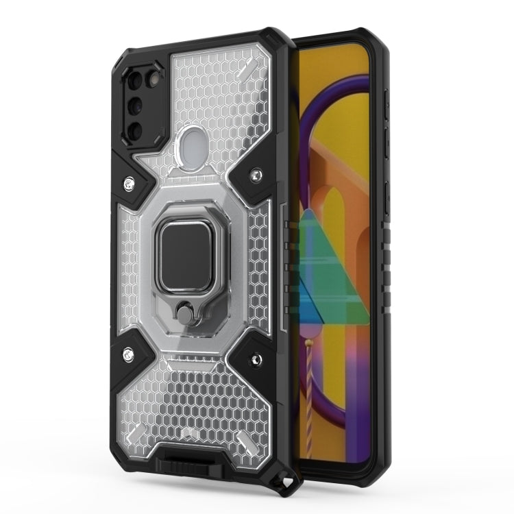 For Samsung Galaxy M30s Space PC+TPU Shockproof Case with Ring Holder