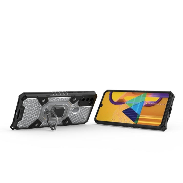 For Samsung Galaxy M30s Space PC+TPU Shockproof Case with Ring Holder