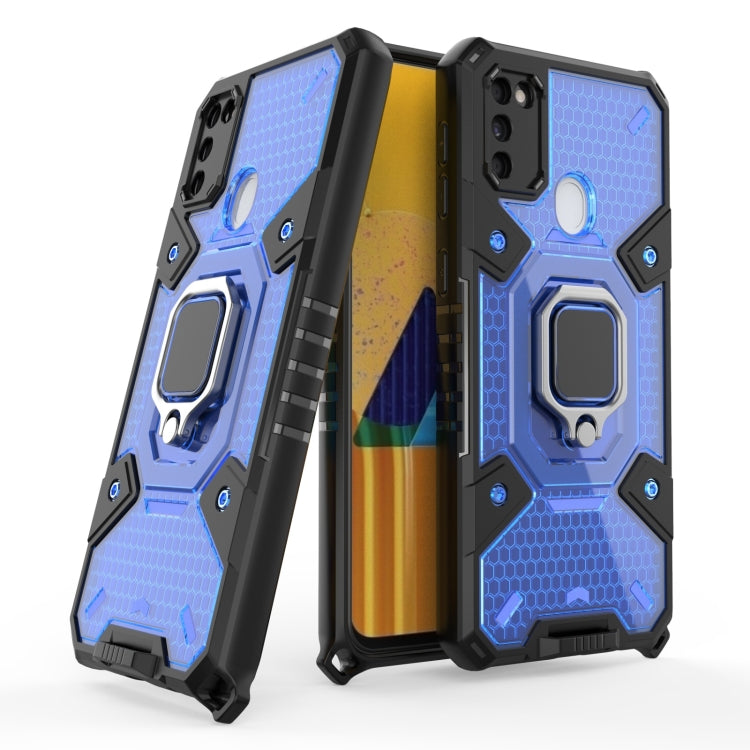 For Samsung Galaxy M30s Space PC+TPU Shockproof Case with Ring Holder