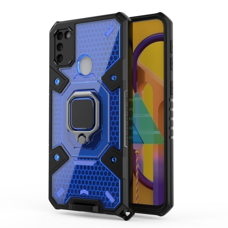For Samsung Galaxy M30s Space PC+TPU Shockproof Case with Ring Holder