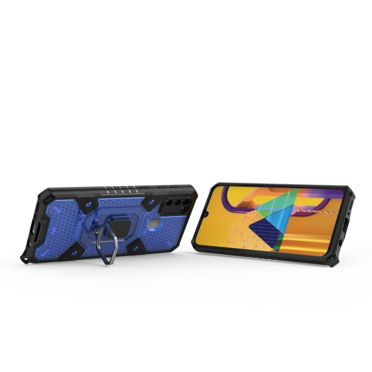 For Samsung Galaxy M30s Space PC+TPU Shockproof Case with Ring Holder
