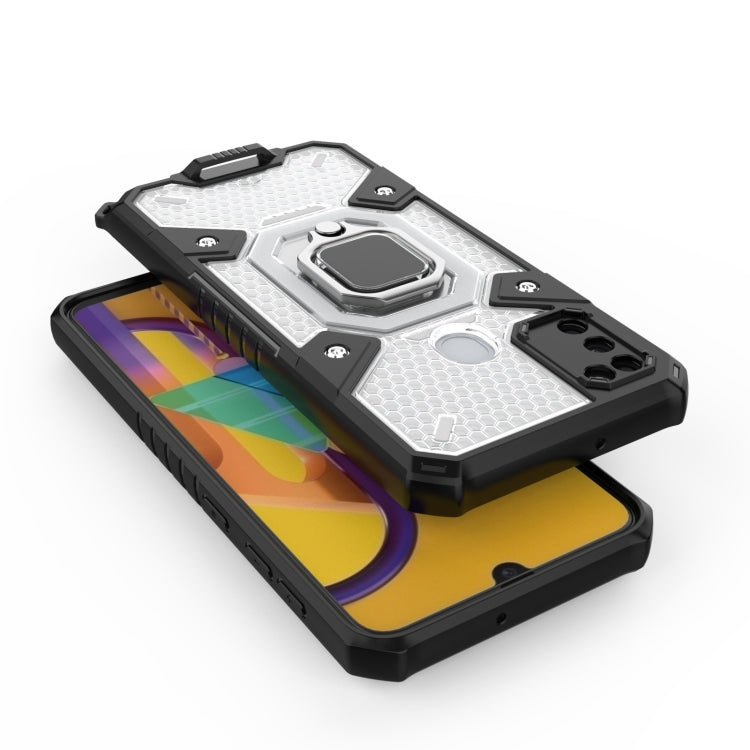 For Samsung Galaxy M30s Space PC+TPU Shockproof Case with Ring Holder