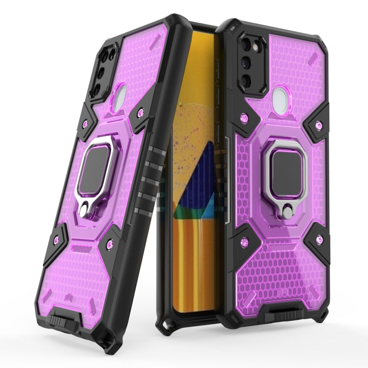 For Samsung Galaxy M30s Space PC+TPU Shockproof Case with Ring Holder