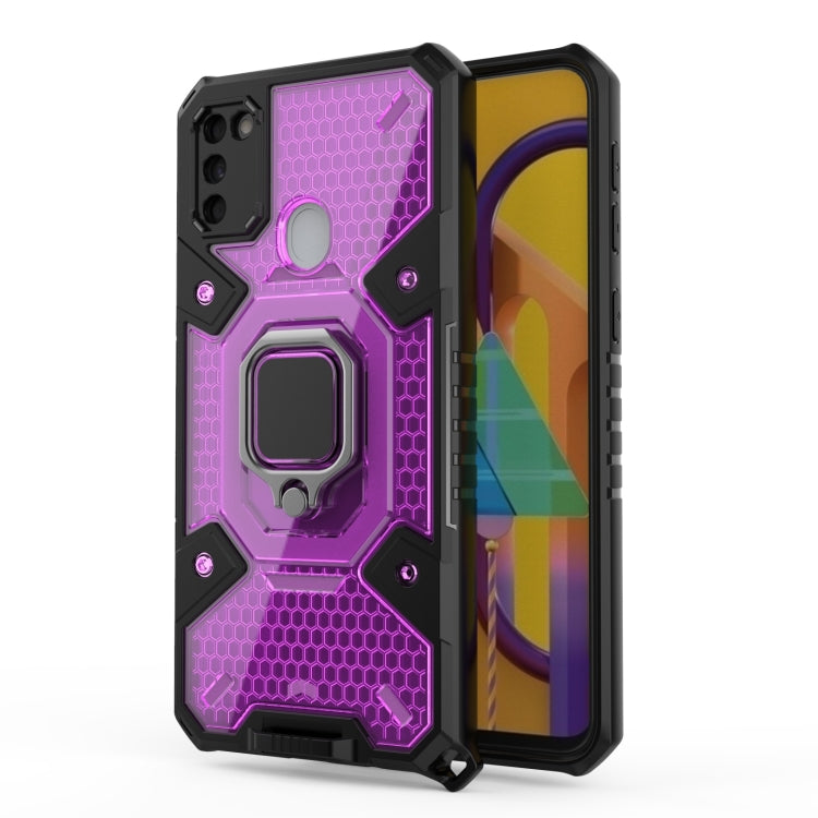 For Samsung Galaxy M30s Space PC+TPU Shockproof Case with Ring Holder