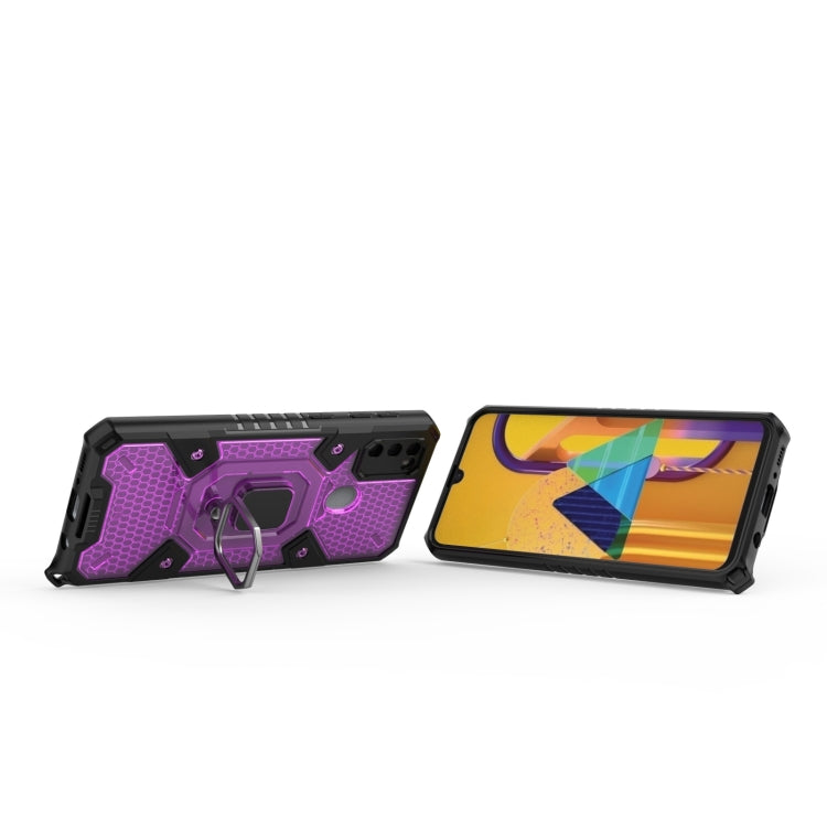 For Samsung Galaxy M30s Space PC+TPU Shockproof Case with Ring Holder