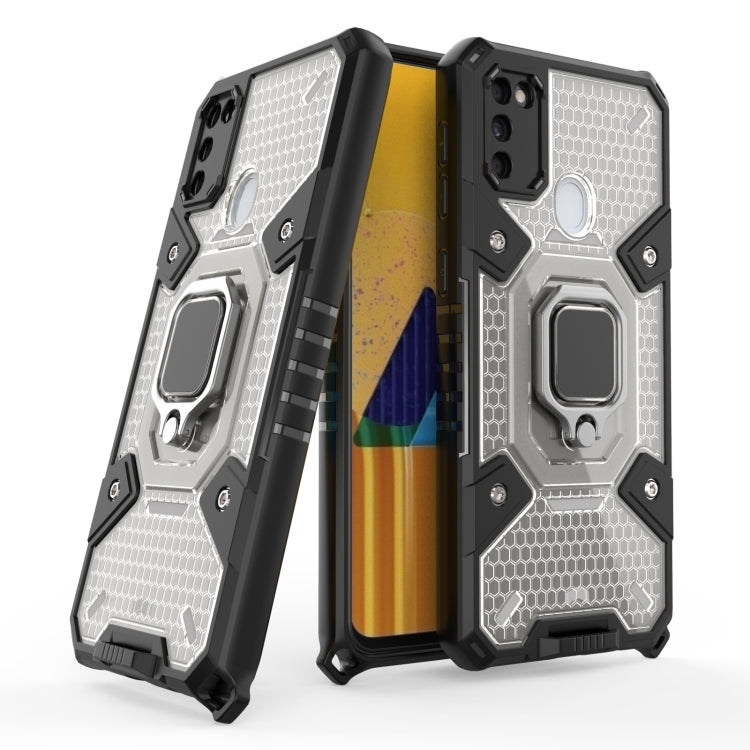 For Samsung Galaxy M30s Space PC+TPU Shockproof Case with Ring Holder