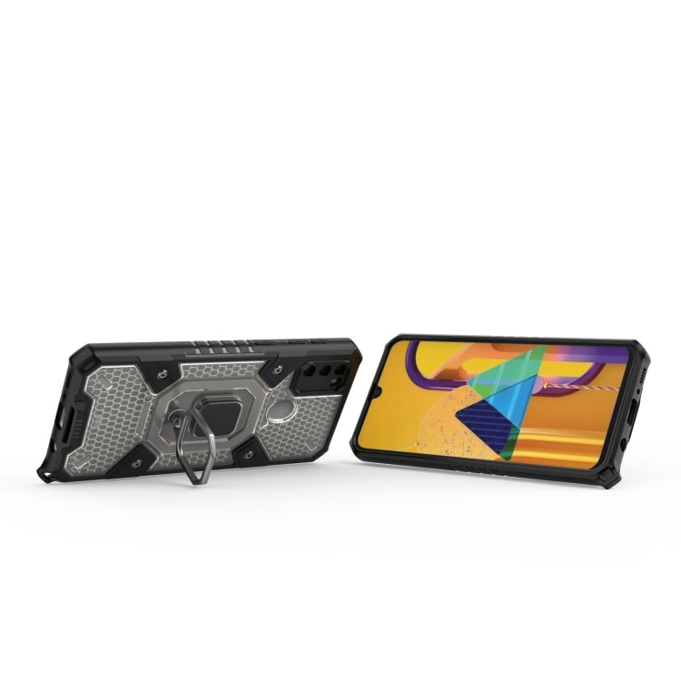 For Samsung Galaxy M30s Space PC+TPU Shockproof Case with Ring Holder