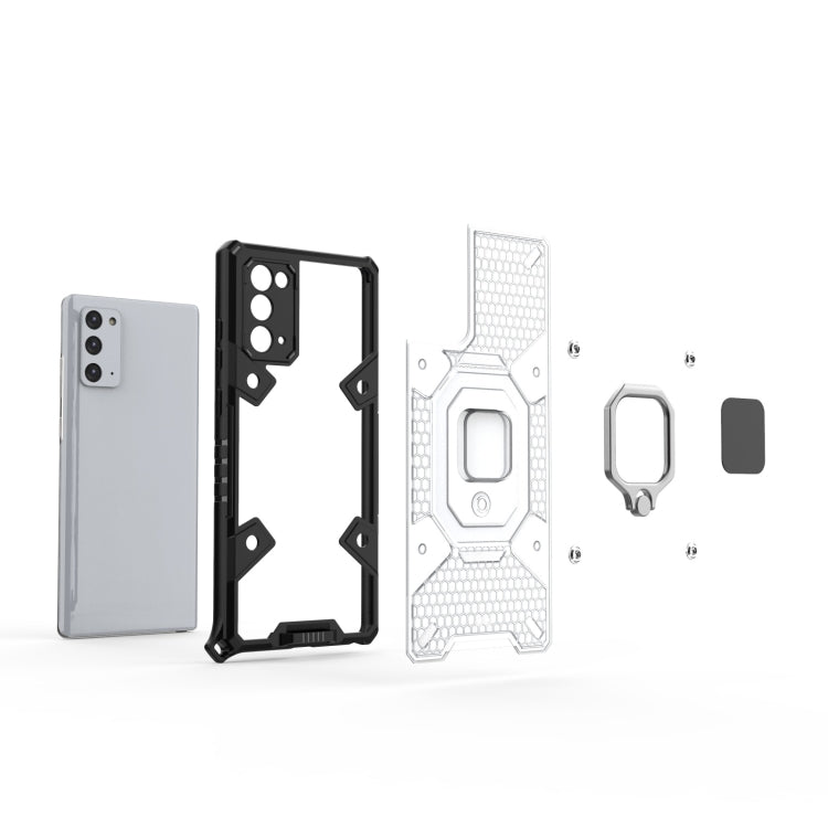 For Samsung Galaxy Note20 Space PC+TPU Shockproof Case with Ring Holder