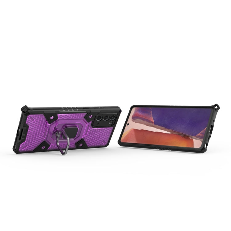 For Samsung Galaxy Note20 Space PC+TPU Shockproof Case with Ring Holder