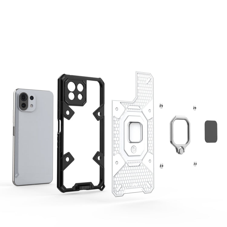 For Xiaomi Mi 11 Lite Space PC+TPU Shockproof Case with Ring Holder