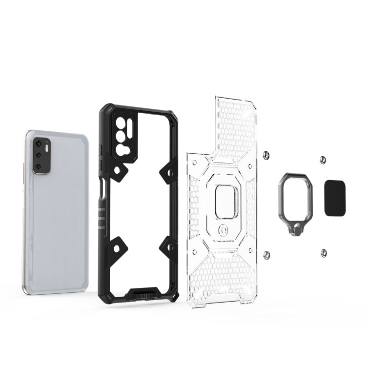 For Xiaomi Redmi Note 10 5G Space PC+TPU Shockproof Case with Ring Holder