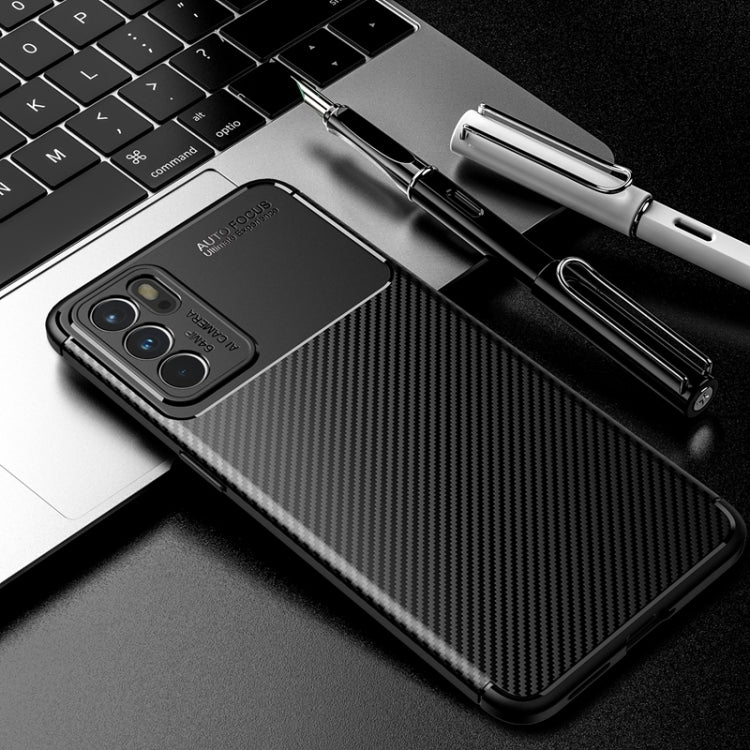 For OPPO Reno6 5G Carbon Fiber Texture Shockproof TPU Case
