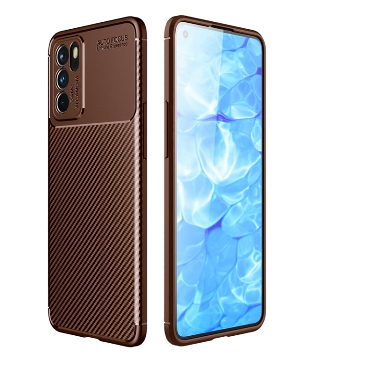 For OPPO Reno6 5G Carbon Fiber Texture Shockproof TPU Case