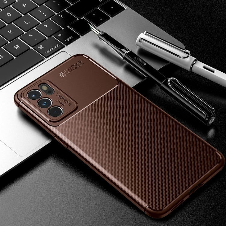 For OPPO Reno6 5G Carbon Fiber Texture Shockproof TPU Case