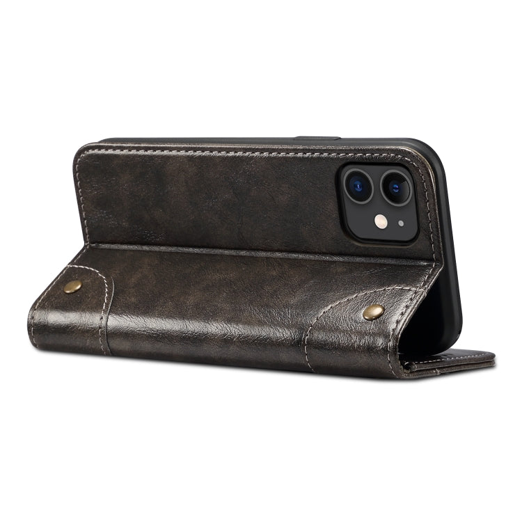 For iPhone 11 Baroque Simple Horizontal Flip Leather Case, with Holder & Card Slots & Wallet