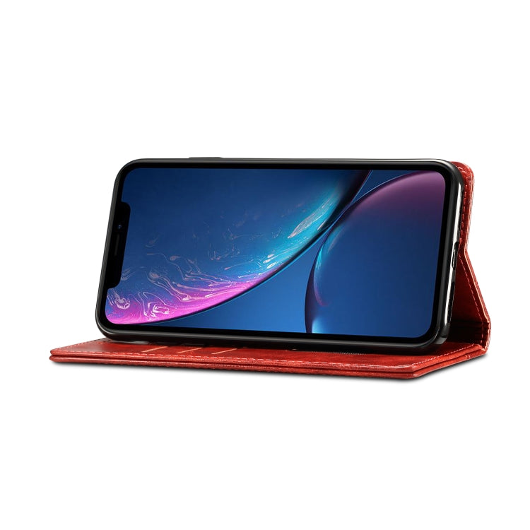 For iPhone XR Baroque Simple Horizontal Flip Leather Case with Holder & Card Slots & Wallet