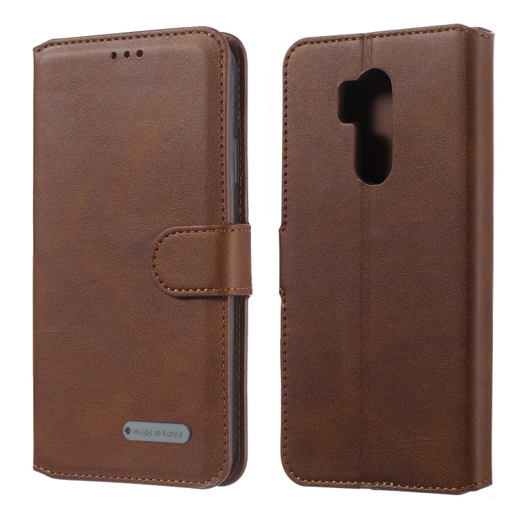For LG G7 / G7 ThinQ Solid Color Buckle Horizontal Flip Leather Case with Wallet & Holder & Card Slots