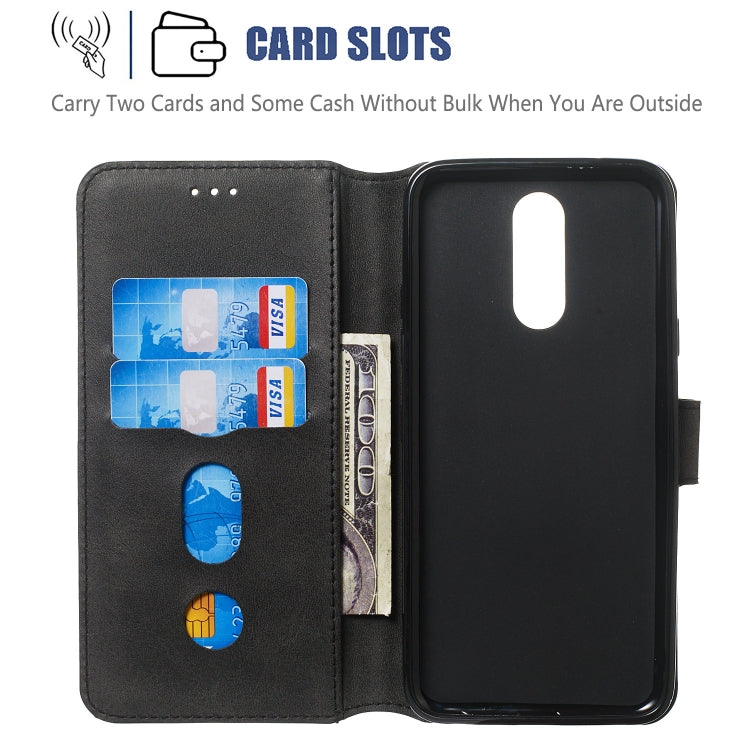For LG K40 / K12 Solid Color Buckle Horizontal Flip Leather Case with Wallet & Holder & Card Slots