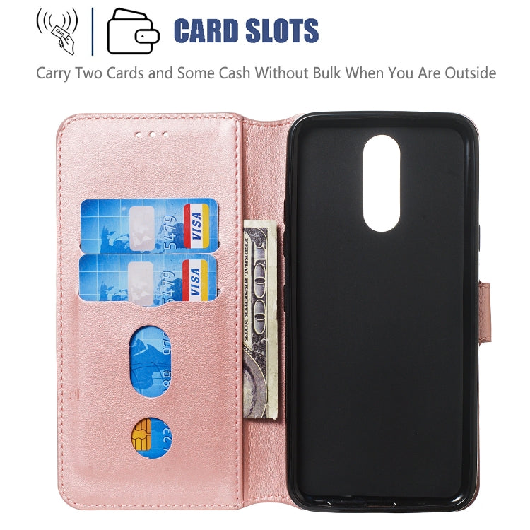 For LG K40 / K12 Solid Color Buckle Horizontal Flip Leather Case with Wallet & Holder & Card Slots