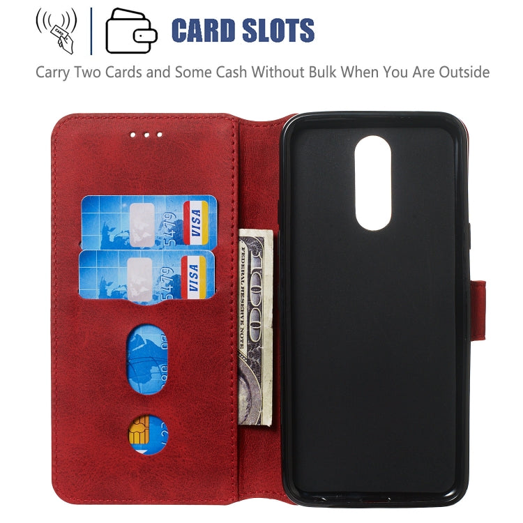 For LG K40 / K12 Solid Color Buckle Horizontal Flip Leather Case with Wallet & Holder & Card Slots