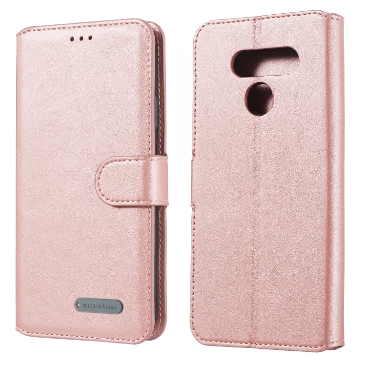 For LG K50 / Q60 Solid Color Buckle Horizontal Flip Leather Case with Wallet & Holder & Card Slots
